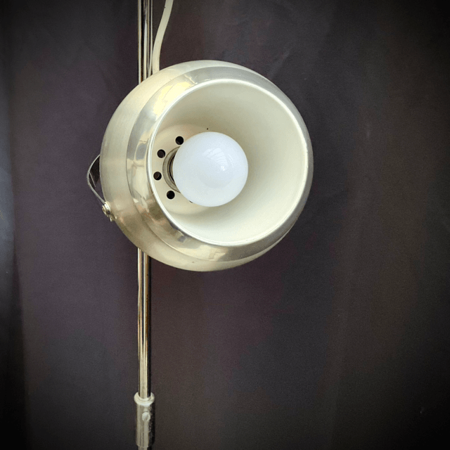 Lampadaire eye-ball 70’de style Space-Age design aluminor 