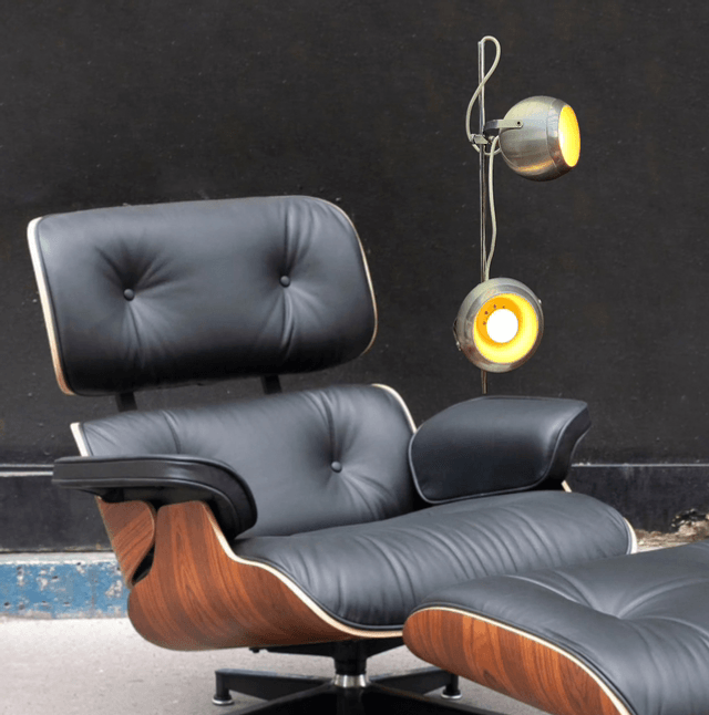 Lampadaire eye-ball 70’de style Space-Age design aluminor 