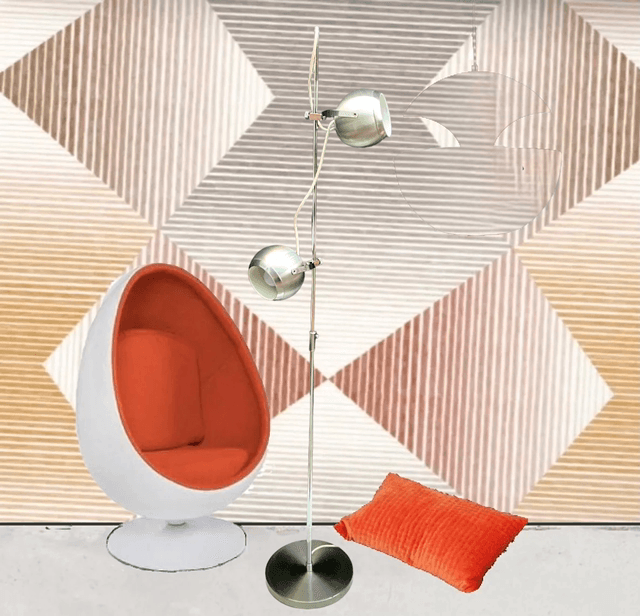 Lampadaire eye-ball 70’de style Space-Age design aluminor 