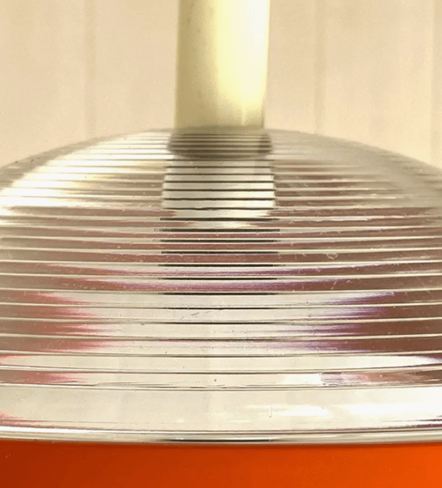 Paire de suspensions en verre Holophane et métal , années 70
